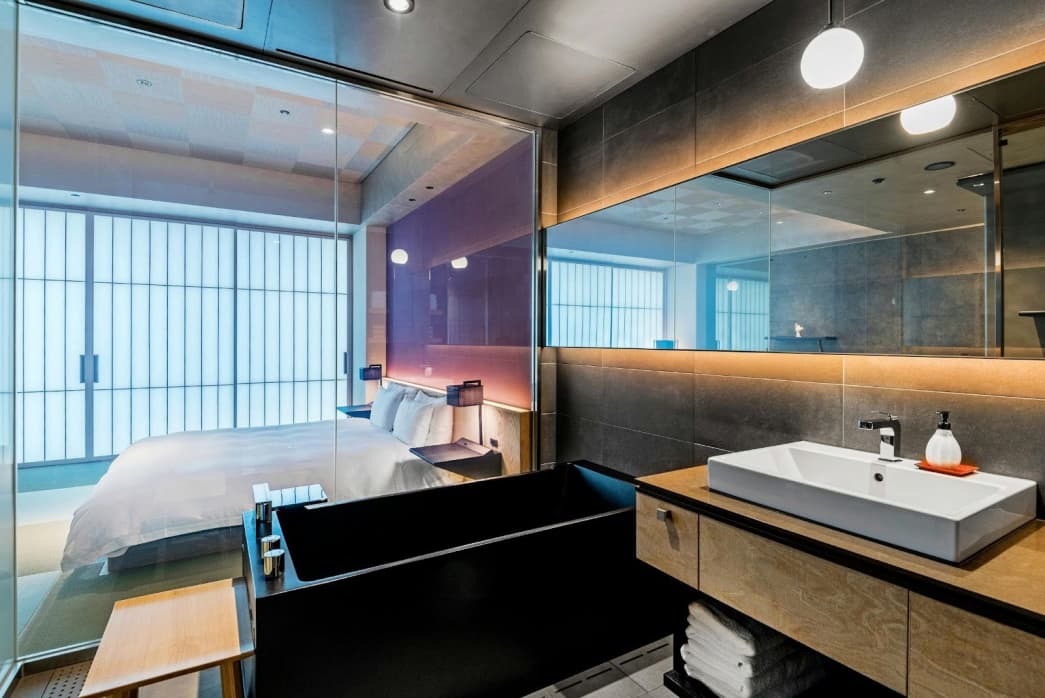 A view of a luxurious room in a boutique hotel
